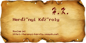 Herényi Károly névjegykártya